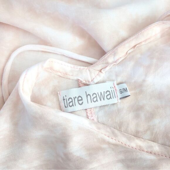 Tiare Hawaii Romantic Tie Dye Maxi Dress Day Dream Crisscross in Pale Pink S/M - Picture 7 of 9